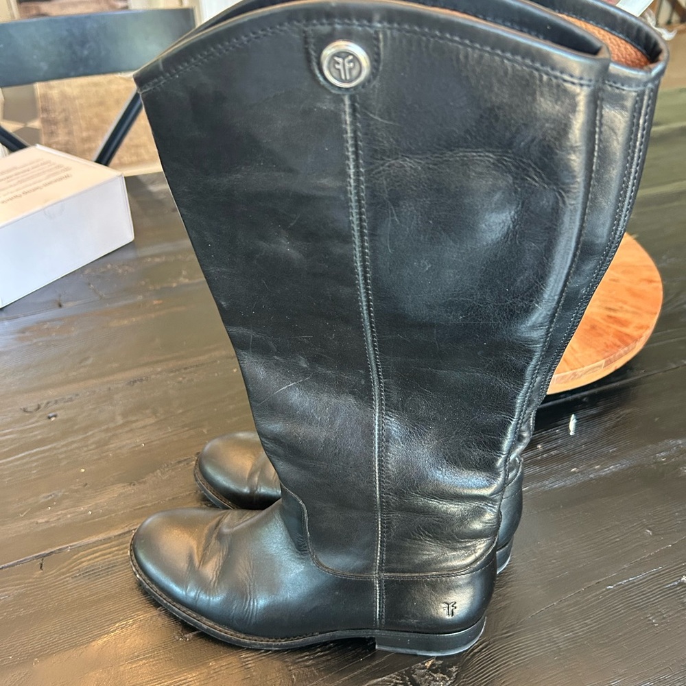Frye Black Leather Riding Boots